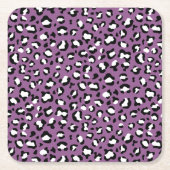 Leopard Pattern, Leopard Spots, Paarse Leopard Kartonnen Onderzetters (Voorkant)
