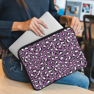 Leopard Pattern, Leopard Spots, Paarse Leopard Laptop Sleeve