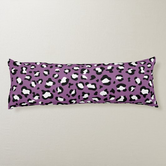 Leopard Pattern, Leopard Spots, Paarse Leopard Lichaamskussen (Achterkant)