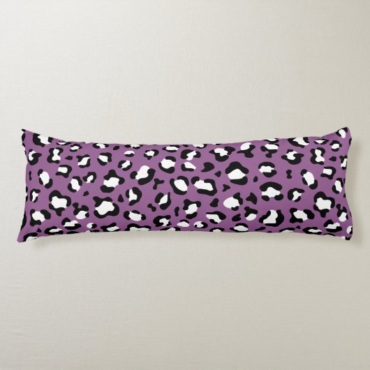 Leopard Pattern, Leopard Spots, Paarse Leopard Lichaamskussen (Voorkant)