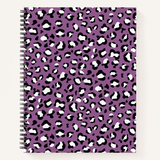 Leopard Pattern, Leopard Spots, Paarse Leopard Notitieboek (Voorkant)