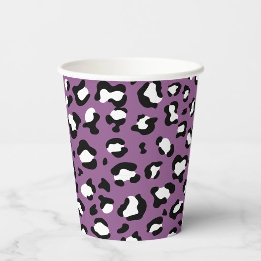 Leopard Pattern, Leopard Spots, Paarse Leopard Papieren Bekers (Achterkant)