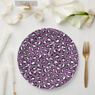 Leopard Pattern, Leopard Spots, Paarse Leopard Papieren Bordje