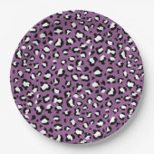 Leopard Pattern, Leopard Spots, Paarse Leopard Papieren Bordje (Voorkant)