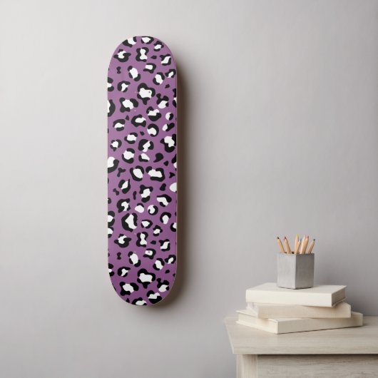 Leopard Pattern, Leopard Spots, Paarse Leopard Persoonlijk Skateboard (Muurkunst)