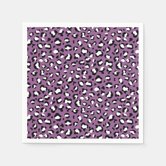 Leopard Pattern, Leopard Spots, Paarse Leopard Servet (Voorkant)
