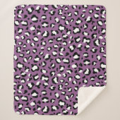 Leopard Pattern, Leopard Spots, Paarse Leopard Sherpa Deken (Voorkant)