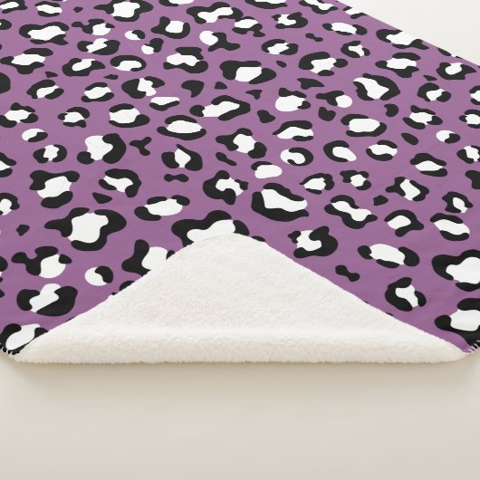 Leopard Pattern, Leopard Spots, Paarse Leopard Sherpa Deken (3/4)