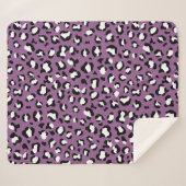 Leopard Pattern, Leopard Spots, Paarse Leopard Sherpa Deken (Voorkant (horizontaal))