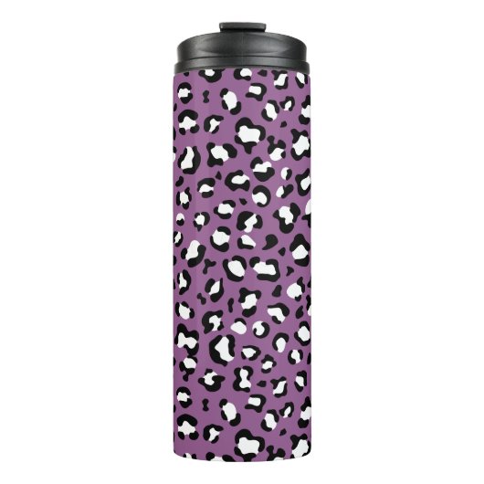 Leopard Pattern, Leopard Spots, Paarse Leopard Thermosbeker (Voorkant)