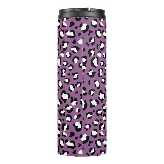 Leopard Pattern, Leopard Spots, Paarse Leopard Thermosbeker (Achterkant)