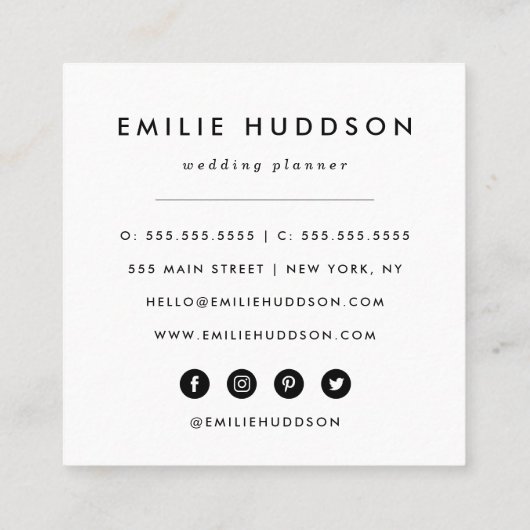 Leopard Pattern, Leopard Spots, Paarse Leopard Vierkante Visitekaartje (Achterkant)