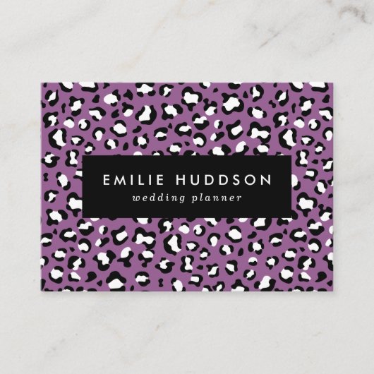 Leopard Pattern, Leopard Spots, Paarse Leopard Visitekaartje (Voorkant)