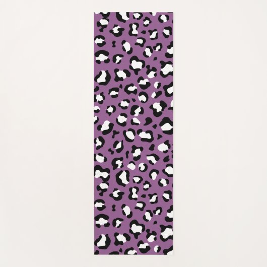 Leopard Pattern, Leopard Spots, Paarse Leopard Yogamat (Voorkant)