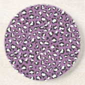 Leopard Pattern, Leopard Spots, Paarse Leopard Zandsteen Onderzetter (Voorkant)