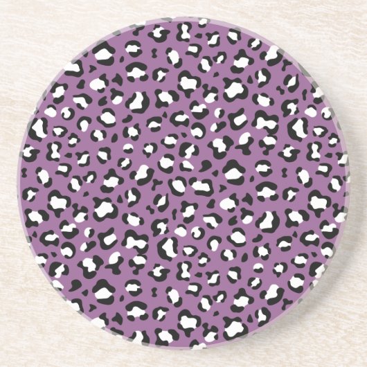 Leopard Pattern, Leopard Spots, Paarse Leopard Zandsteen Onderzetter (Voorkant)