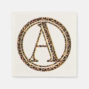 Leopard Pattern Letter A Servet
