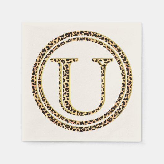 Leopard Pattern Letter "U" Servet (Voorkant)