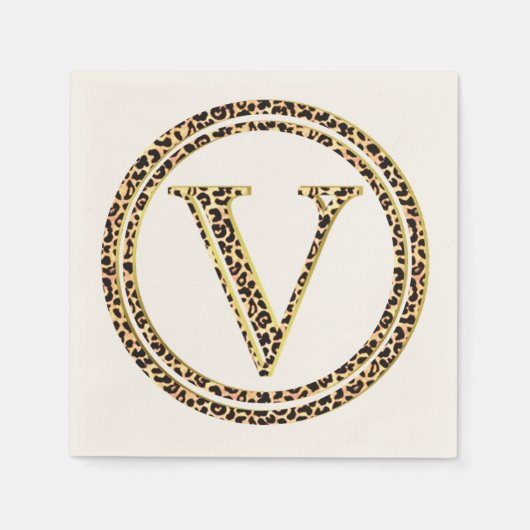 Leopard Pattern Letter "V" Servet (Voorkant)