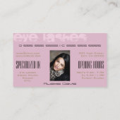 Leopard Pattern Logo Foto openingstijden wimpers Visitekaartje (Achterkant)