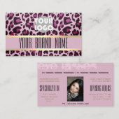 Leopard Pattern Logo Foto openingstijden wimpers Visitekaartje (Voorkant / Achterkant)