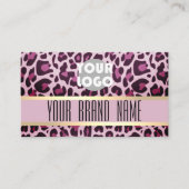 Leopard Pattern Logo Foto openingstijden wimpers Visitekaartje (Voorkant)