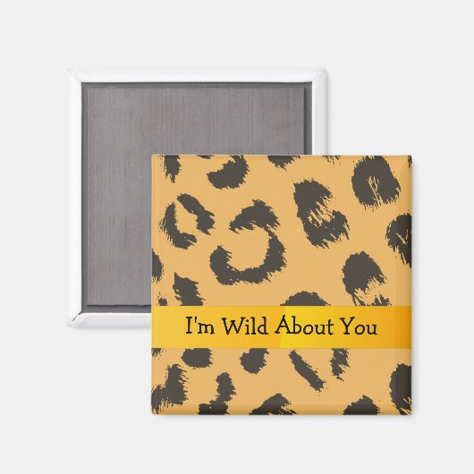 Leopard Pattern met Cute Gezegde Magneet (Voorkant / Achterkant)