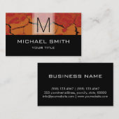 Leopard Pattern Modern Black Monogram #26 Visitekaartje (Voorkant / Achterkant)