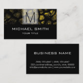 Leopard Pattern Modern Black Monogram #27 Visitekaartje (Voorkant / Achterkant)