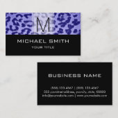 Leopard Pattern Modern Black Monogram #30 Visitekaartje (Voorkant / Achterkant)