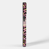 Leopard Pattern Monogram Roos Gold Black Case-Mate iPhone Case (Achterkant / Rechts)