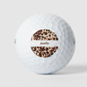 Leopard Pattern Monogram Style Golfballen (Voorkant)