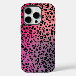 Leopard Pattern on Colorful Backdrop iPhone 16 Pro Hoesje