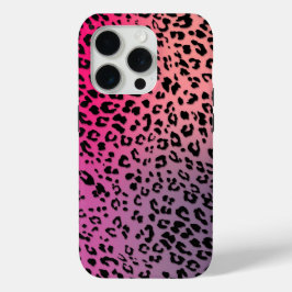 Leopard Pattern on Colorful Backdrop iPhone 15 Pro Case