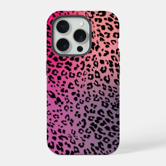 Leopard Pattern on Colorful Backdrop iPhone Hoesje (Achterkant)