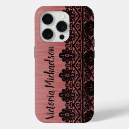 Leopard Pattern op Roze iPhone 15 Pro Case