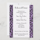 Leopard Pattern, Paarse Leopard, repetitief Dinner Kaart (Voorkant)