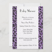Leopard Pattern, Paarse luipaard, Baby shower Kaart (Voorkant)