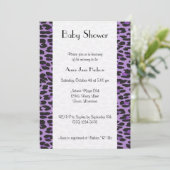 Leopard Pattern, Paarse luipaard, Baby shower Kaart (Staand voorkant)