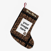 Leopard Pattern Paw Printers Aangepaste foto-set Kleine Kerstsok (Voorkant (Hangend))