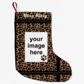 Leopard Pattern Paw Printers Aangepaste foto-set Kleine Kerstsok (Voorkant)