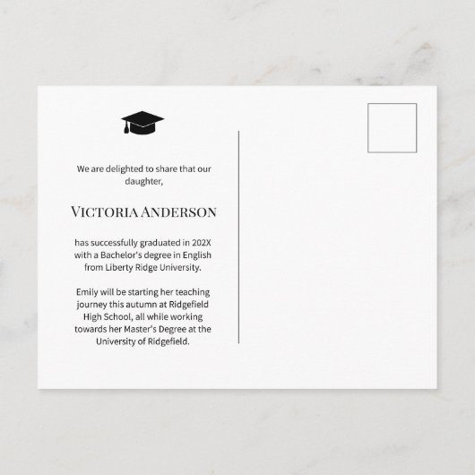 Leopard Pattern Photo Afstuderen Aankondigingskaart (Achterkant)