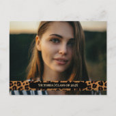 Leopard Pattern Photo Afstuderen Aankondigingskaart (Voorkant)