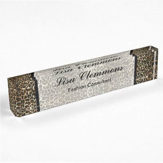 Leopard Pattern Print Name plate Naambordje