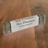 Leopard Pattern Print Name plate Naambordje (Zijkant)