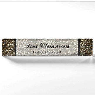 Leopard Pattern Print Name plate Naambordje