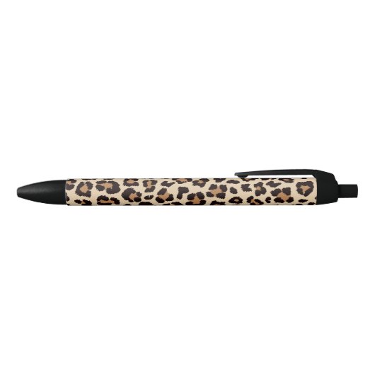 Leopard Pattern Print Zwarte Inkt Pen (Bovenkant)
