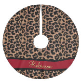 Leopard Pattern Red Custom Kerstboom Rok (Voorkant)