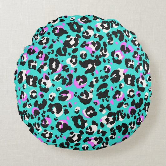 Leopard Pattern Rond Kussen (Voorkant)
