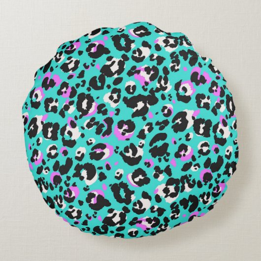 Leopard Pattern Rond Kussen (Achterkant)